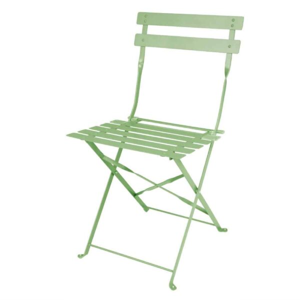 Bolero Perth Light Green Pavement Style Steel Folding Chairs (Pack of 2) - Image 2
