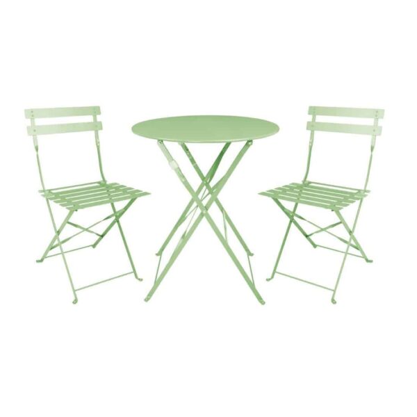 Bolero Perth Light Green Pavement Style Steel Folding Chairs (Pack of 2) - Image 5