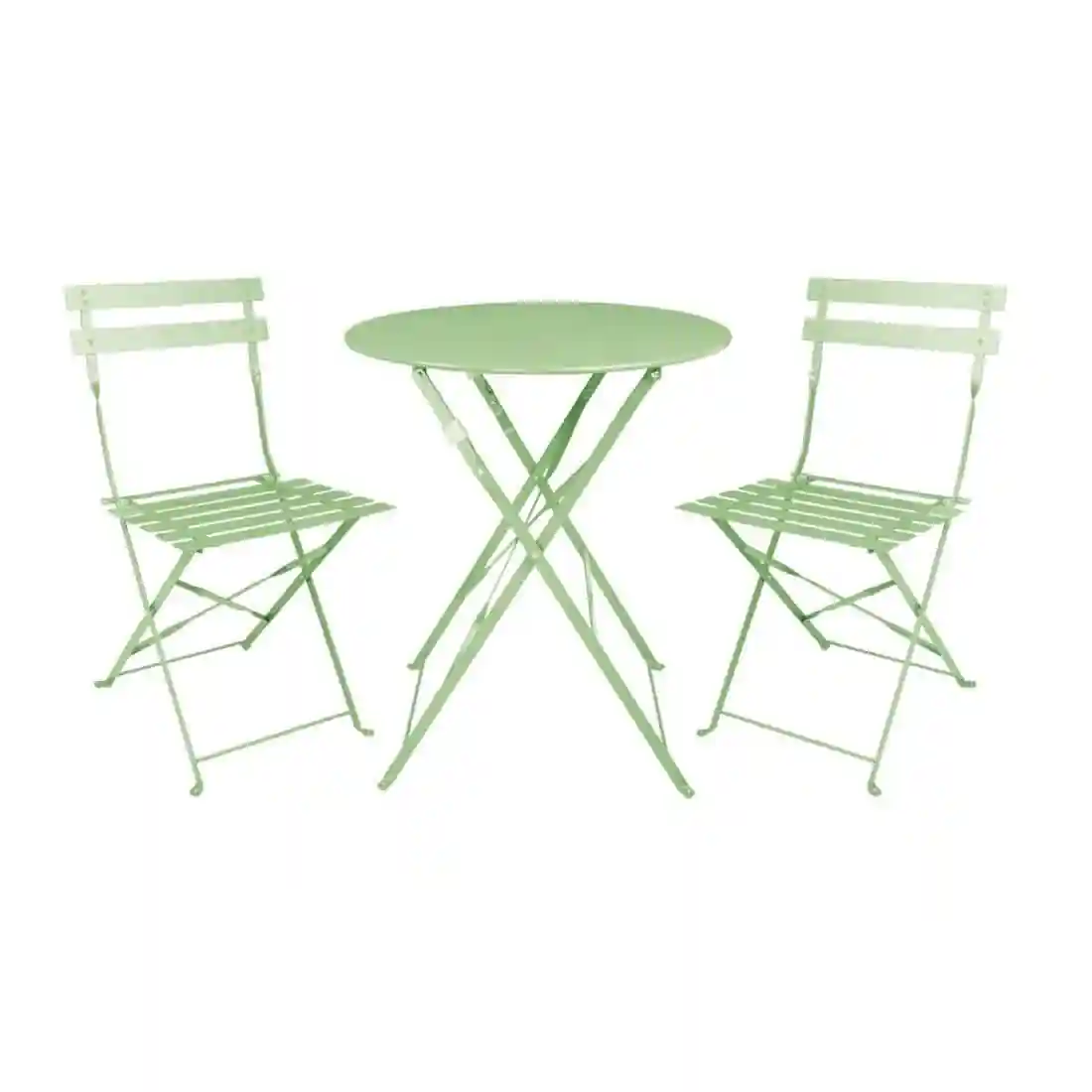 Bolero Perth Light Green Pavement Style Steel Folding Chairs (Pack of 2) - Image 4