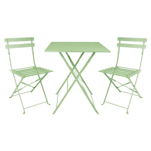 Bolero Perth Light Green Pavement Style Steel Folding Chairs (Pack of 2) - Image 6