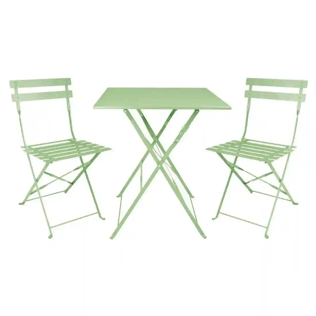 Bolero Perth Light Green Pavement Style Steel Folding Chairs (Pack of 2) - Image 5