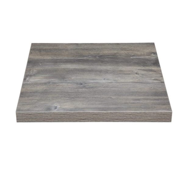 Bolero Pre-Drilled Square Melamine Table Top Ash Grey 600mm - Image 2