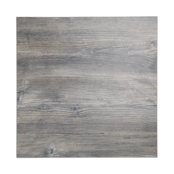 Bolero Pre-Drilled Square Melamine Table Top Ash Grey 600mm - Image 3