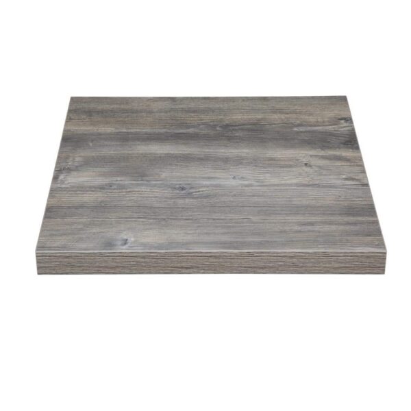 Bolero Pre-Drilled Square Melamine Table Top Ash Grey 700mm - Image 1