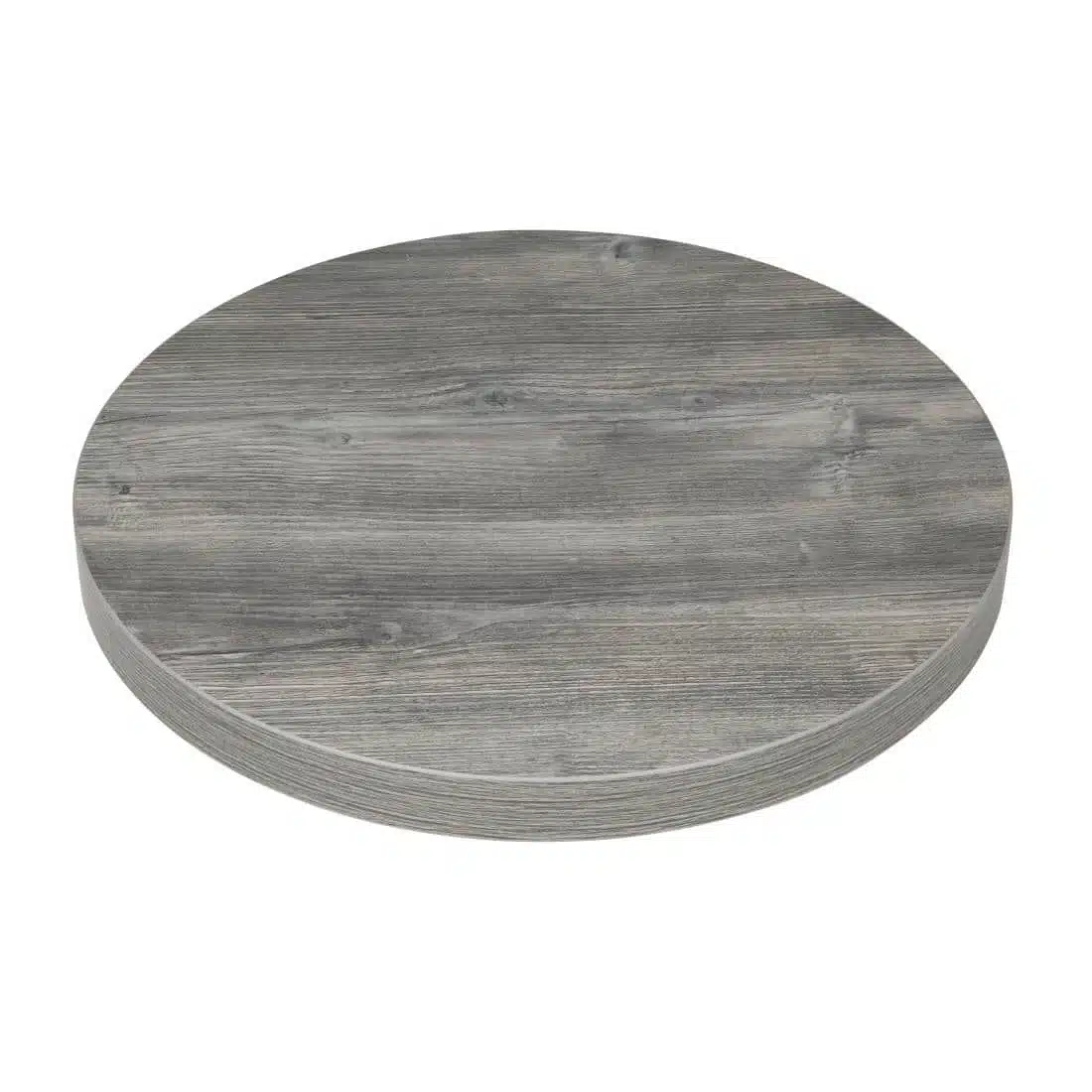 Bolero Pre-Drilled Round Melamine Table Top Ash Grey 600mm - Image 1
