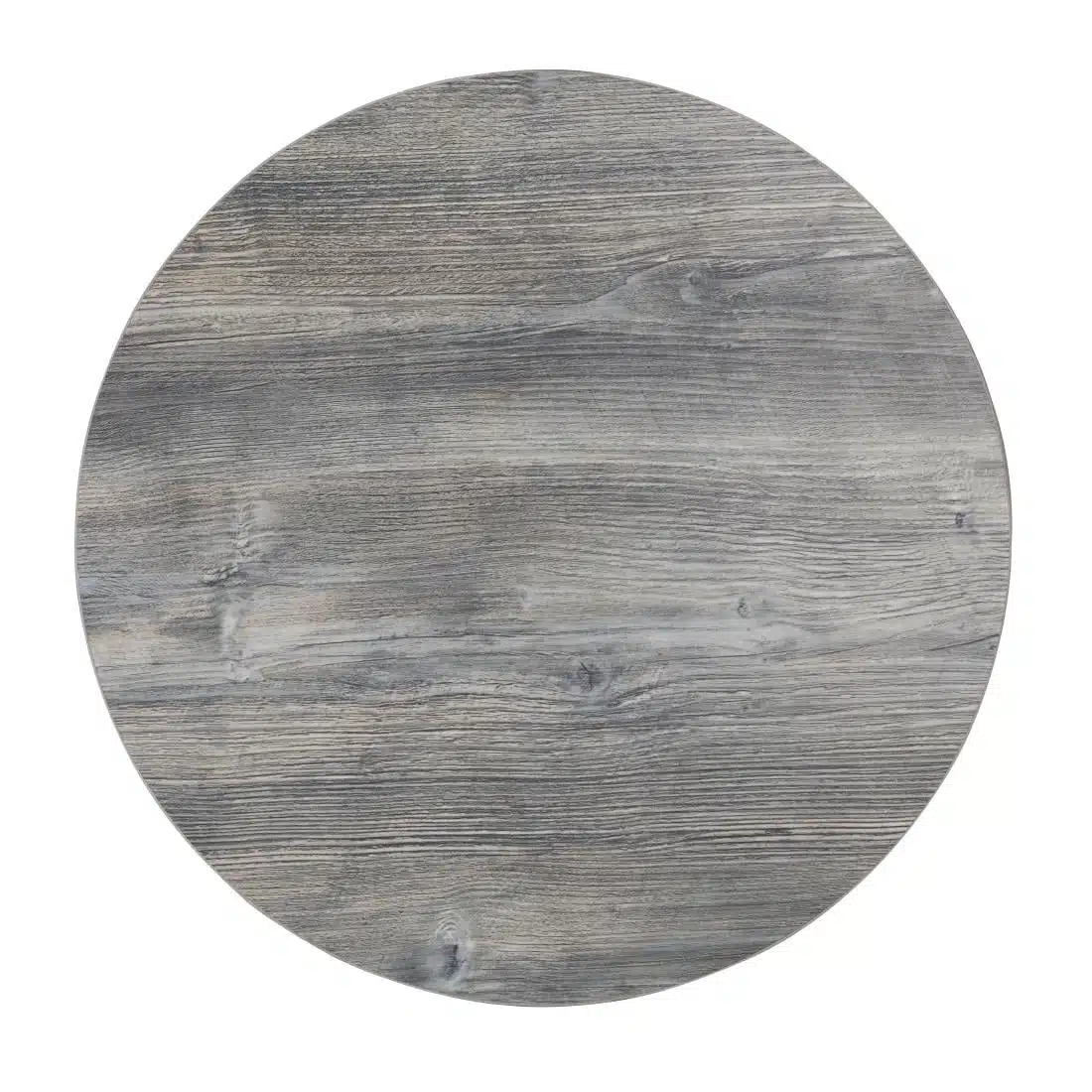 Bolero Pre-Drilled Round Melamine Table Top Ash Grey 600mm - Image 2