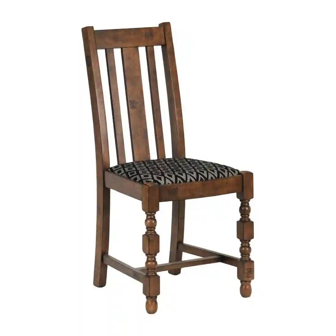 Mayfair Dining Chair with Black Diamond Padded Seat (Pack of 2) - Image 1