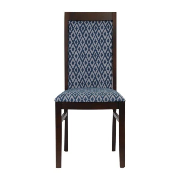 Brooklyn Padded Back Dark Walnut Dining Chair with Black Diamond Padded Seat and Back (Pack of 2) - Image 2