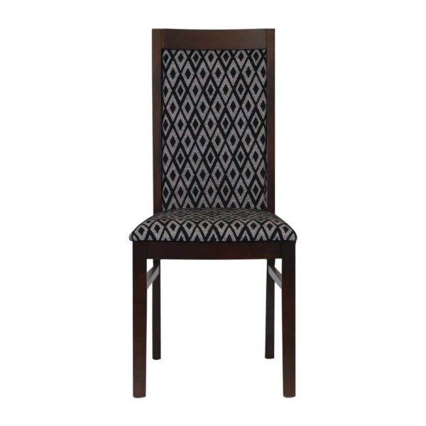 Brooklyn Padded Back Dark Walnut Dining Chair with Blue Diamond Padded Seat and Back (Pack of 2) - Image 3