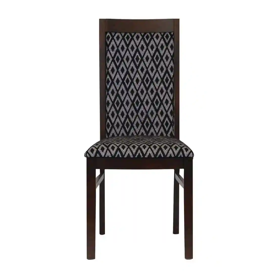Brooklyn Padded Back Dark Walnut Dining Chair with Blue Diamond Padded Seat and Back (Pack of 2) - Image 2