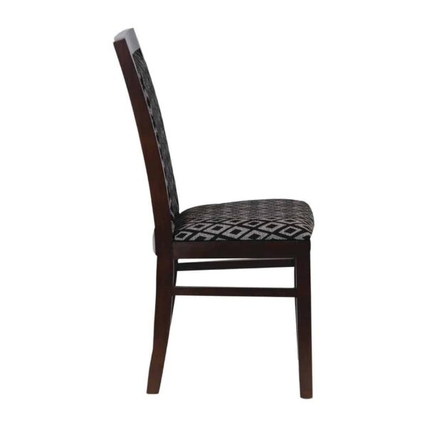 Brooklyn Padded Back Dark Walnut Dining Chair with Blue Diamond Padded Seat and Back (Pack of 2) - Image 4