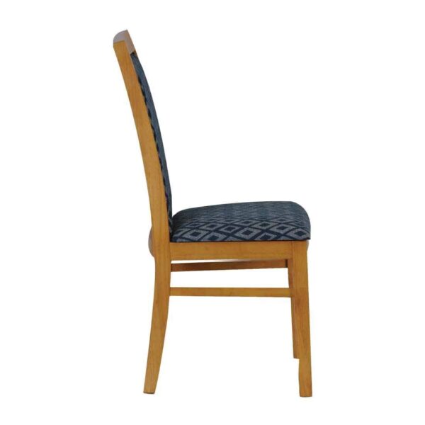 Brooklyn Padded Back Soft Oak Dining Chair with Black Diamond Padded Seat and Back (Pack of 2) - Image 4