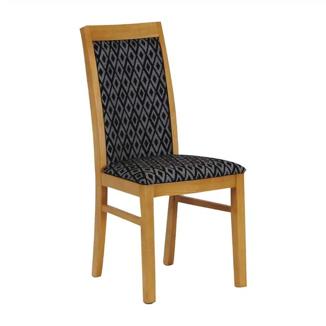 Brooklyn Padded Back Soft Oak Dining Chair with Blue Diamond Padded Seat and Back (Pack of 2) - Image 1