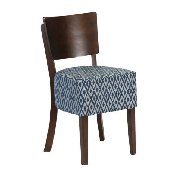 Asti Padded Dark Walnut Dining Chair with Black Diamond Deep Padded Seat and Back (Pack of 2) - Image 2
