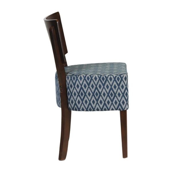 Asti Padded Dark Walnut Dining Chair with Black Diamond Deep Padded Seat and Back (Pack of 2) - Image 4
