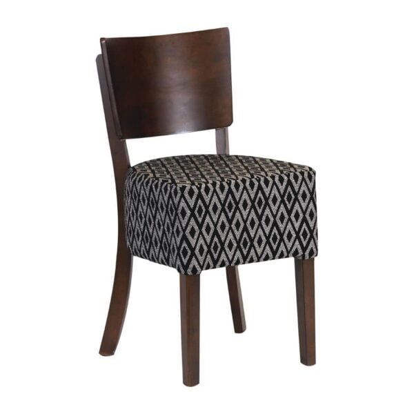 Asti Padded Dark Walnut Dining Chair with Blue Diamond Deep Padded Seat and Back (Pack of 2) - Image 2