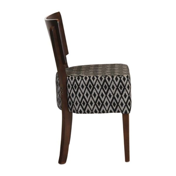 Asti Padded Dark Walnut Dining Chair with Blue Diamond Deep Padded Seat and Back (Pack of 2) - Image 4