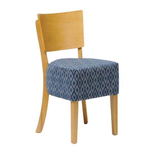 Asti Padded Soft Oak Dining Chair with Black Diamond Deep Padded Seat and Back (Pack of 2) - Image 1