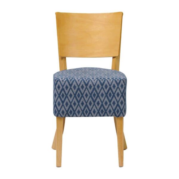 Asti Padded Soft Oak Dining Chair with Black Diamond Deep Padded Seat and Back (Pack of 2) - Image 2
