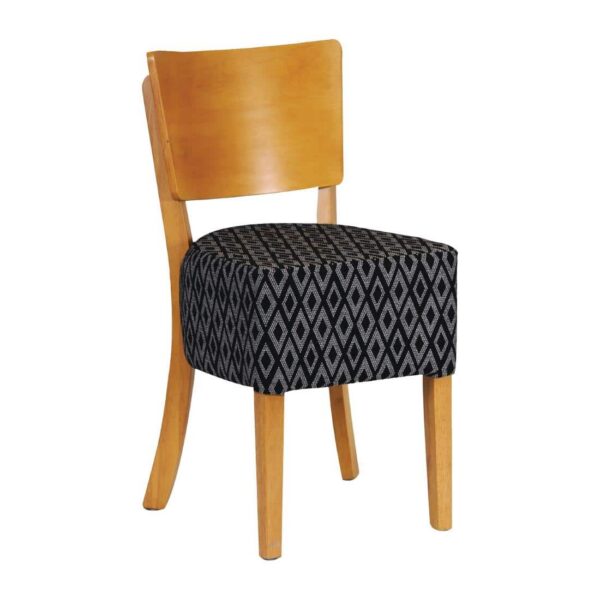 Asti Padded Soft Oak Dining Chair with Blue Diamond Deep Padded Seat and Back (Pack of 2) - Image 2