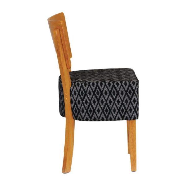 Asti Padded Soft Oak Dining Chair with Blue Diamond Deep Padded Seat and Back (Pack of 2) - Image 4