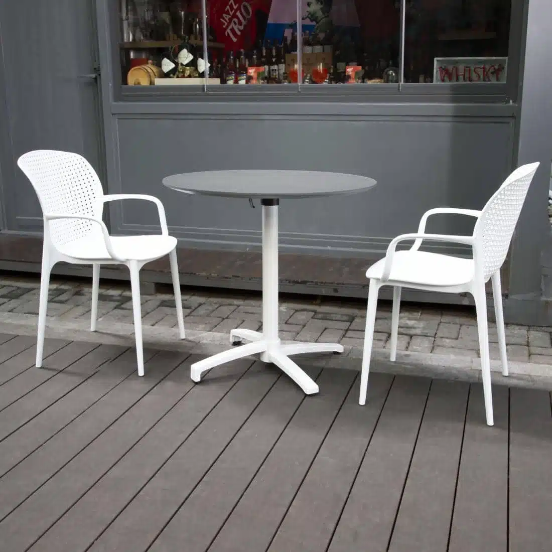 Bolero Folding Polypropylene Table 800mm Dark Grey - Image 6