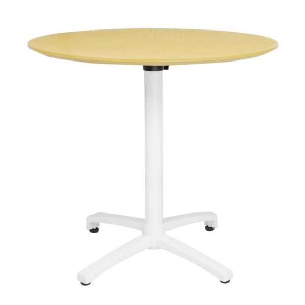 Bolero Folding Polypropylene Table 800mm Mustard Yellow - Image 1