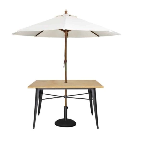 Bolero Complete Outdoor Aluminium Table 120x76x76cm - Light Wood Effect Finish - Image 7