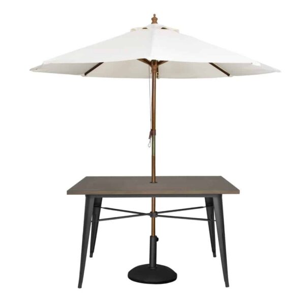 Bolero Complete Outdoor Aluminium Table 120x76x76cm - Dark Wood Effect Finish - Image 6