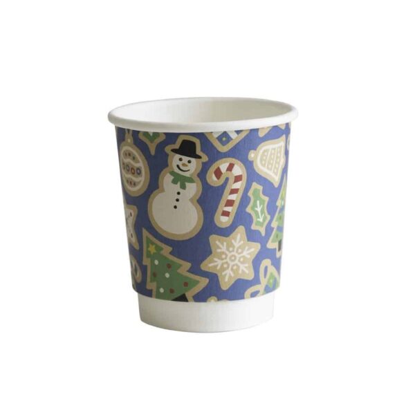 Vegware Double Wall Blue Christmas Cup 79-Series 8oz (Pack of 500) - Image 2