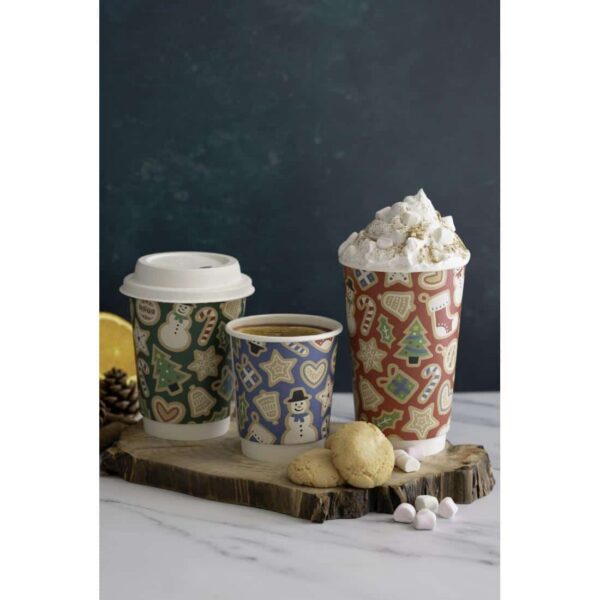 Vegware Double Wall Blue Christmas Cup 79-Series 8oz (Pack of 500) - Image 3
