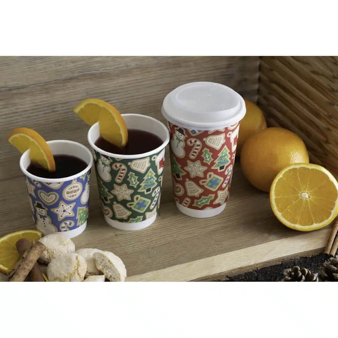 Vegware Double Wall Blue Christmas Cup 79-Series 8oz (Pack of 500) - Image 3