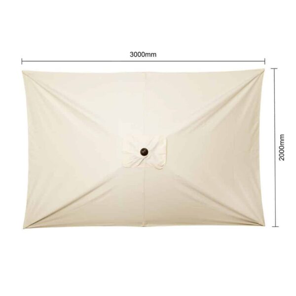 Bolero Seville Square Parasol 2x3m Cream - Image 6