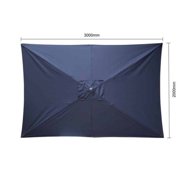Bolero Seville Square Parasol 2x3m Navy Blue - Image 6