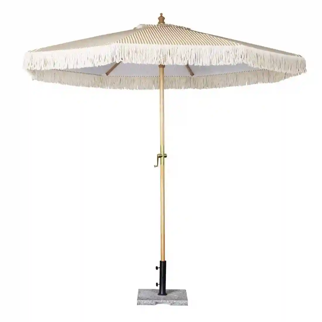 Bolero Sicily Round Striped Parasol 2m Diameter - Image 1