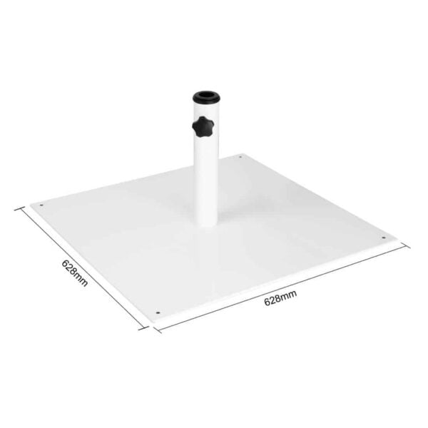 Bolero Flat Metal Parasol Base White - 18kg - Image 5