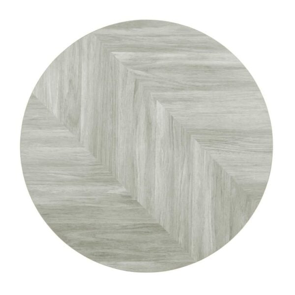 Bolero Pre-Drilled Round Table Top Chevron Design 600mm - Image 3
