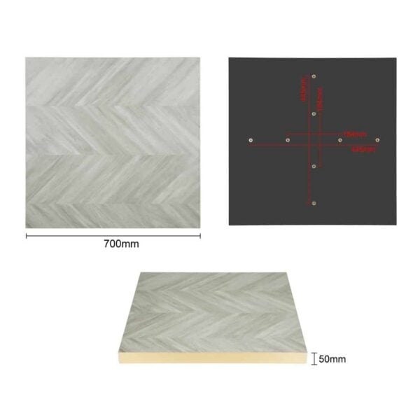 Bolero Pre-Drilled Table Top Chevron Design 700mm - Image 6