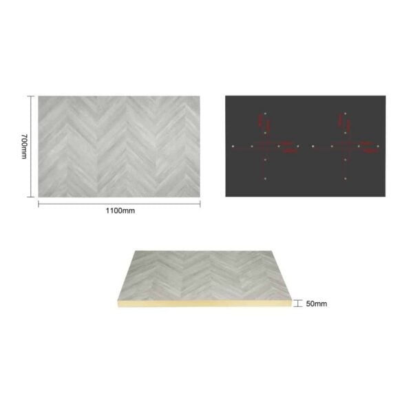 Bolero Rectangular Table Top Chevron Design 1100mm x 700mm - Image 7