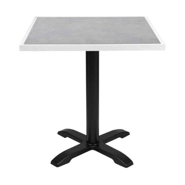 Bolero Light Grey Stone Effect Outdoor Tempered Glass Table Top White Trim 700mm - Image 6