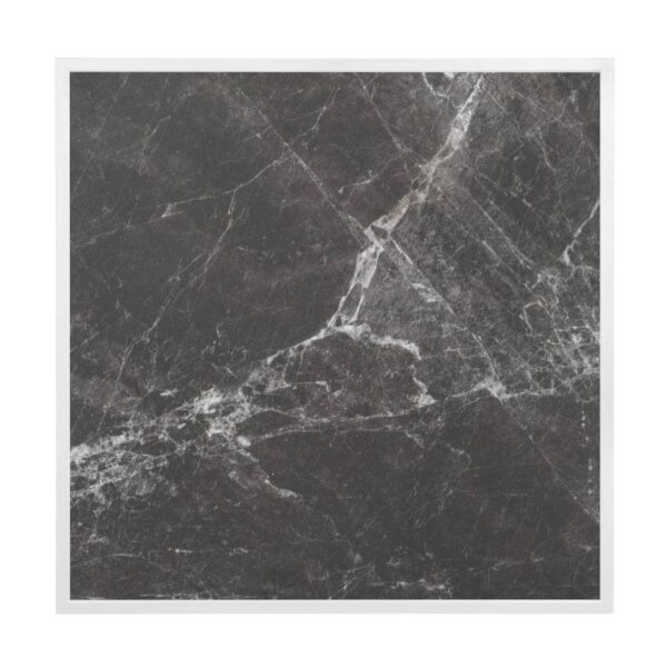 Bolero Dark Granite Effect Outdoor Tempered Glass Table Top White Trim 700mm - Image 2