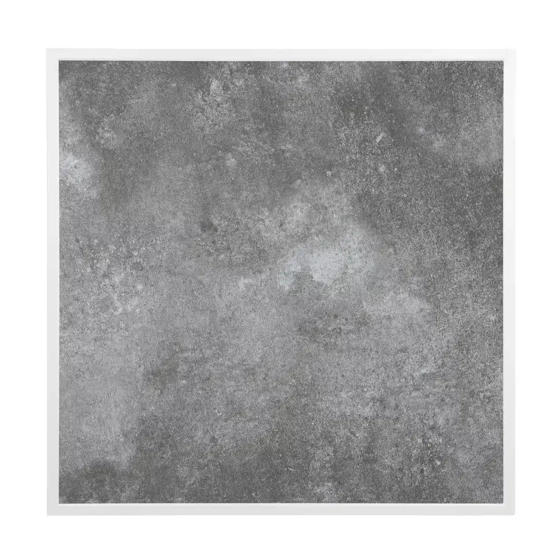 Bolero Dark Stone Effect Outdoor Tempered Glass Table Top White Trim - 700mm - Image 2