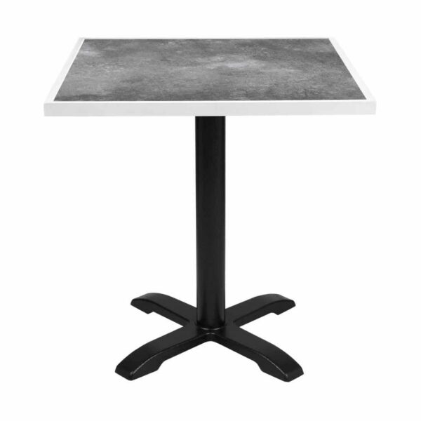 Bolero Dark Stone Effect Outdoor Tempered Glass Table Top White Trim - 700mm - Image 5