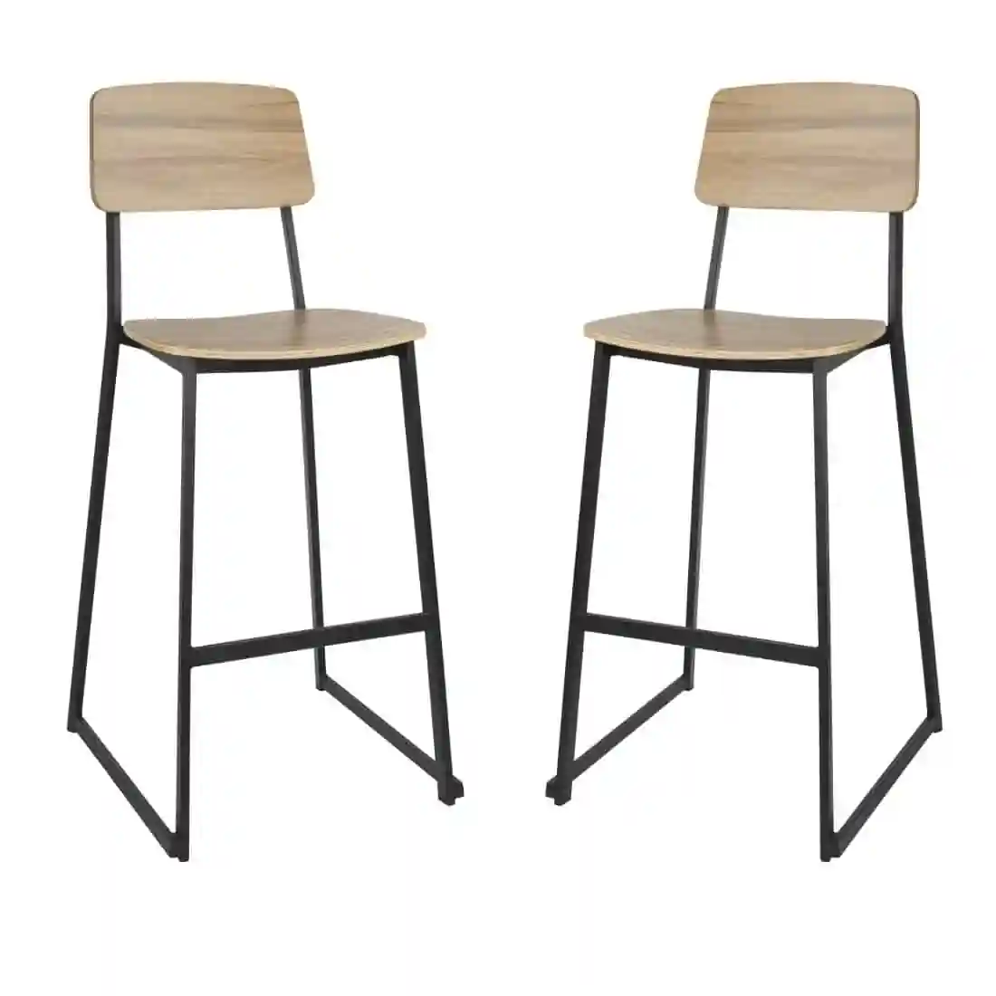 Bolero Beaufort Wooden Interior High Stools (Pack of 2) - Image 7