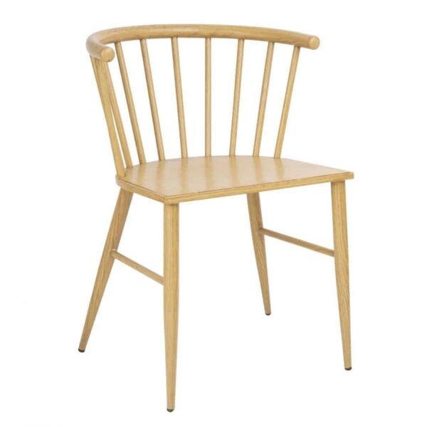 Bolero Harrowdene Metal Side Chairs Wood Effect (Pack of 2) - Image 1