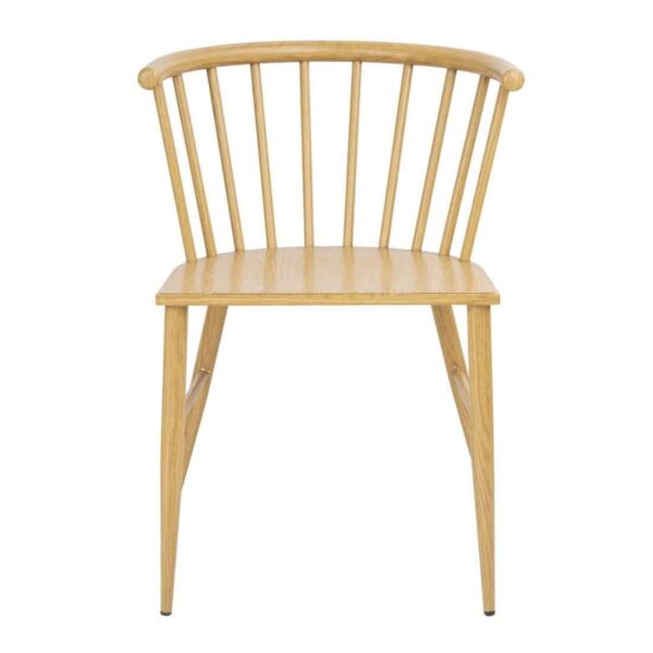 Bolero Harrowdene Metal Side Chairs Wood Effect (Pack of 2) - Image 2