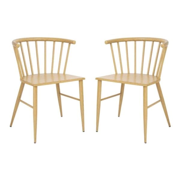 Bolero Harrowdene Metal Side Chairs Wood Effect (Pack of 2) - Image 5