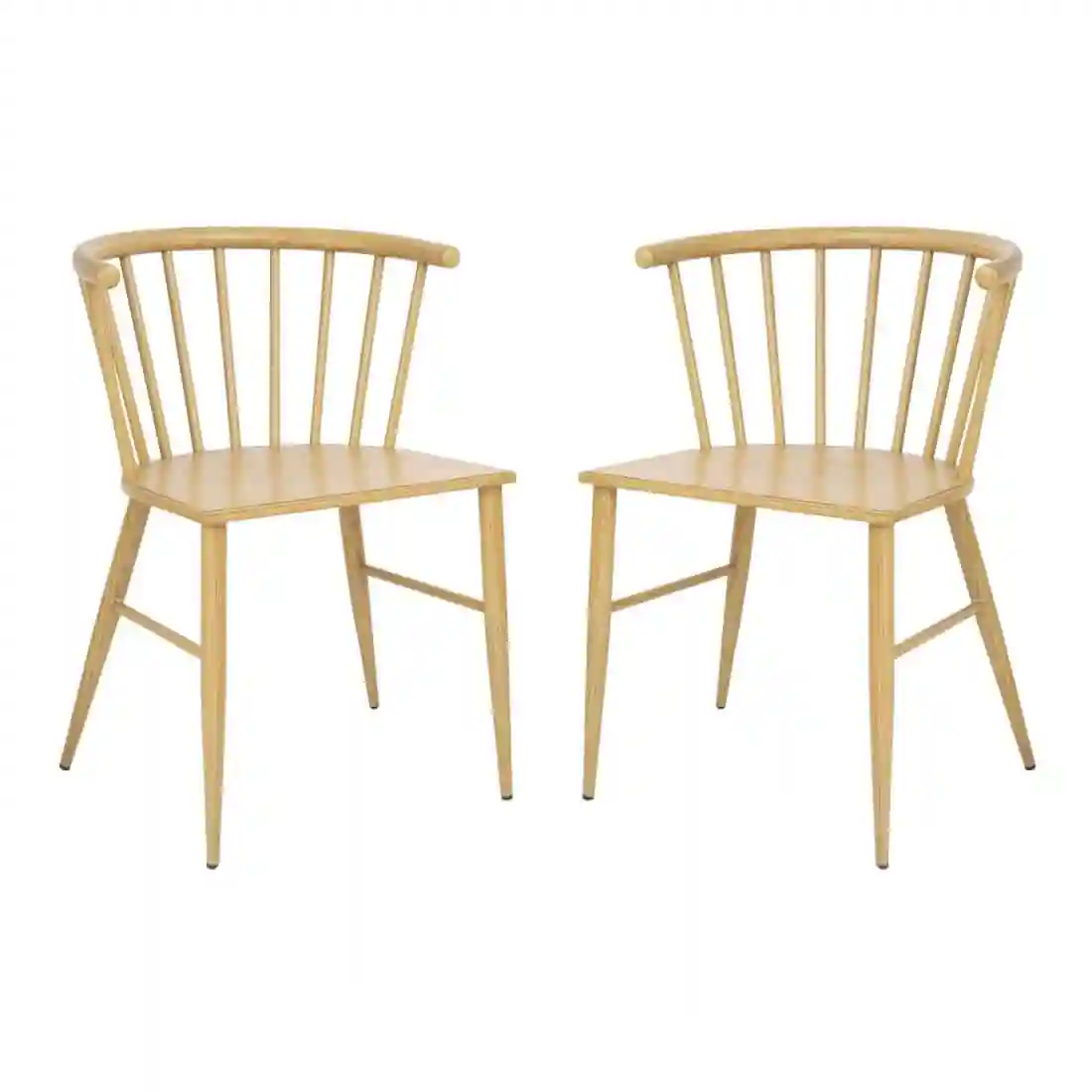 Bolero Harrowdene Metal Side Chairs Wood Effect (Pack of 2) - Image 5