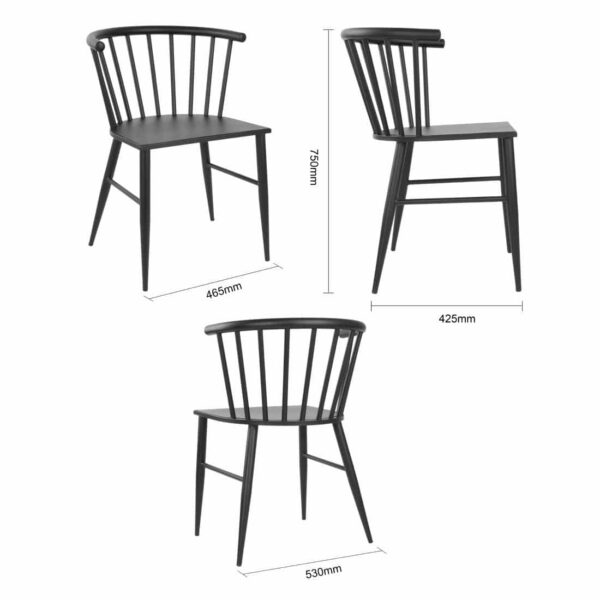 Bolero Harrowdene Black Spindle Chairs (Pack of 2) - Image 7