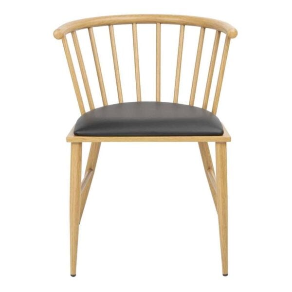 Bolero Harrowdene Padded Metal Side Chairs Wood Effect (Pack of 2) - Image 3